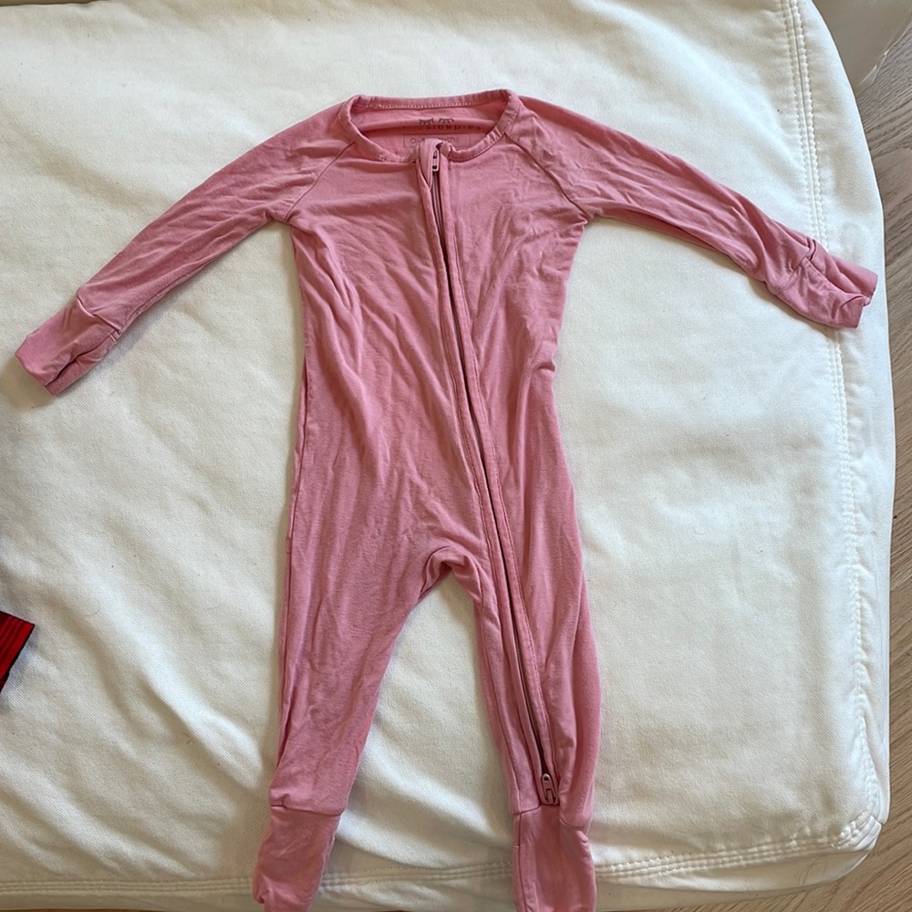 Little Sleepies 0-3 zip footie pajamas